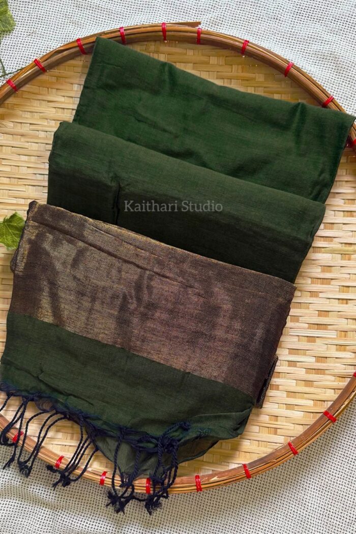 Nayanthra inspired zari pallu saree - Green - <span>KS027</span>