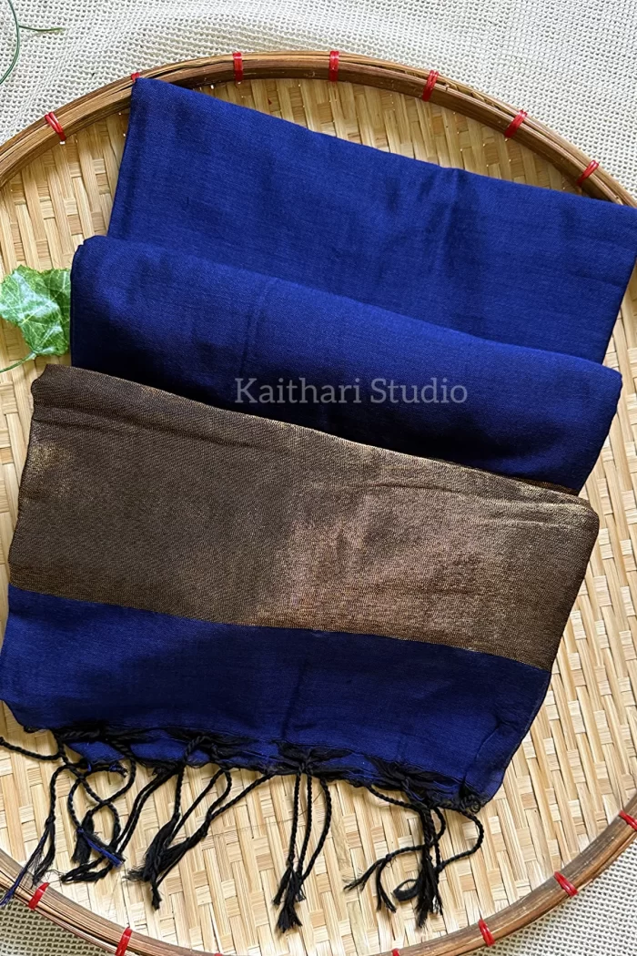 Nayanthra inspired zari pallu saree - Blue - <span>KS032</span>
