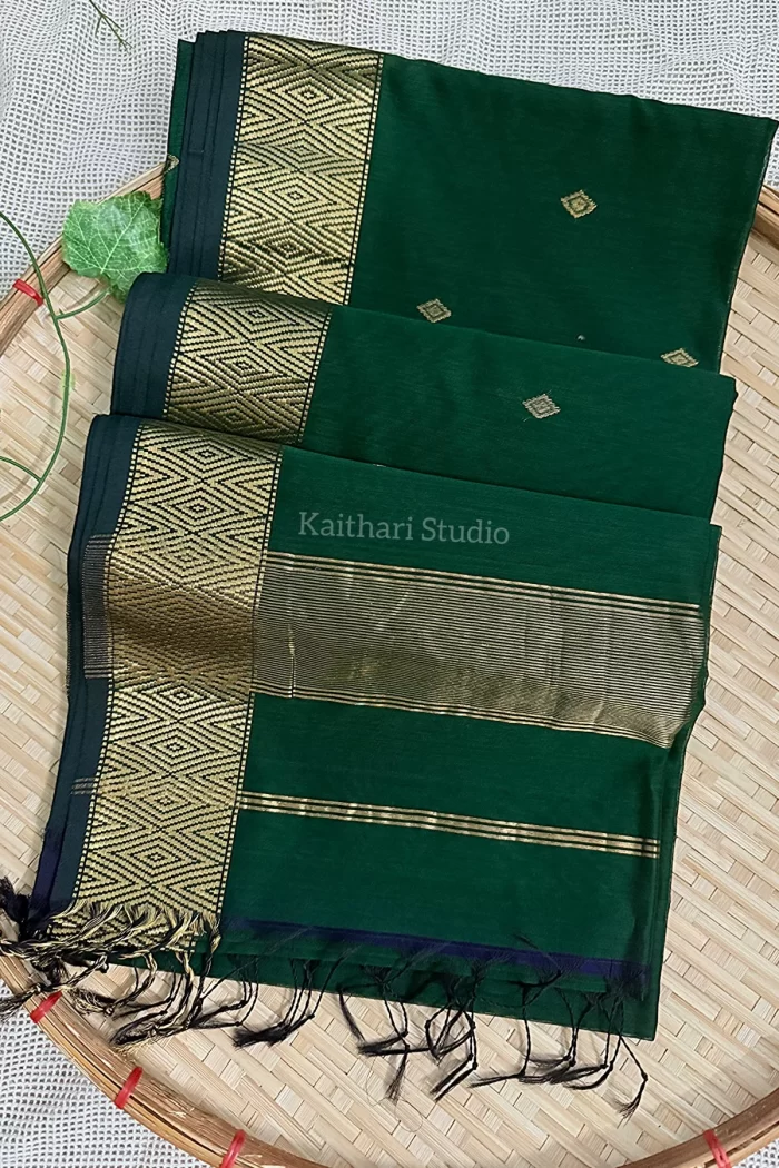 Nayanthra Inspired Dark Green Saree - <span>KS018</span>