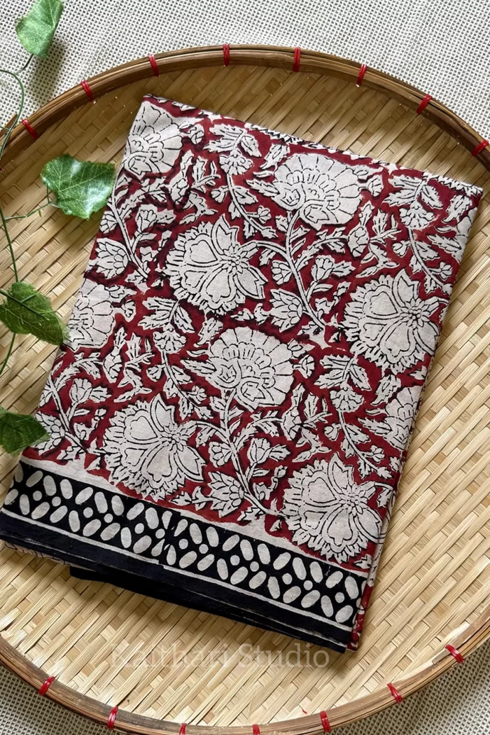 Handblock printed mul mul cotton- Maroon - <span>KS004</span>