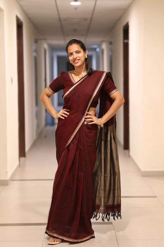Narayanpet small border - Maroon - <span>KS024</span>