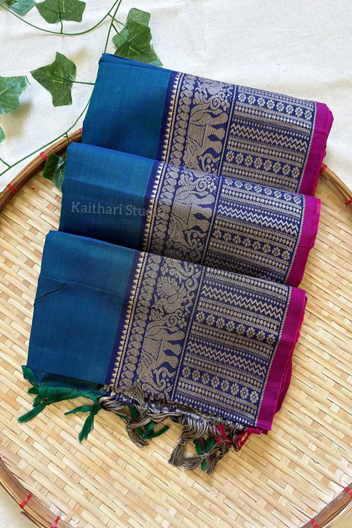 Narayanpet Big border – Peacock Green - <span>KS076</span>