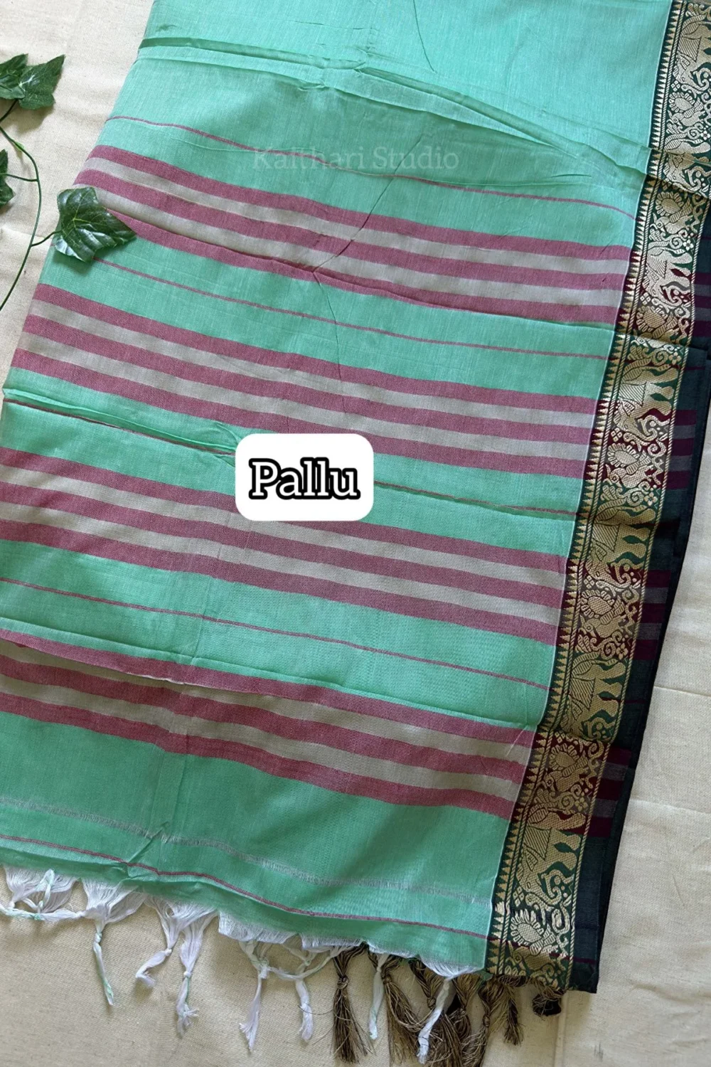 Narayanpet Big border – Pista Green - <span>KS081</span> - Image 2