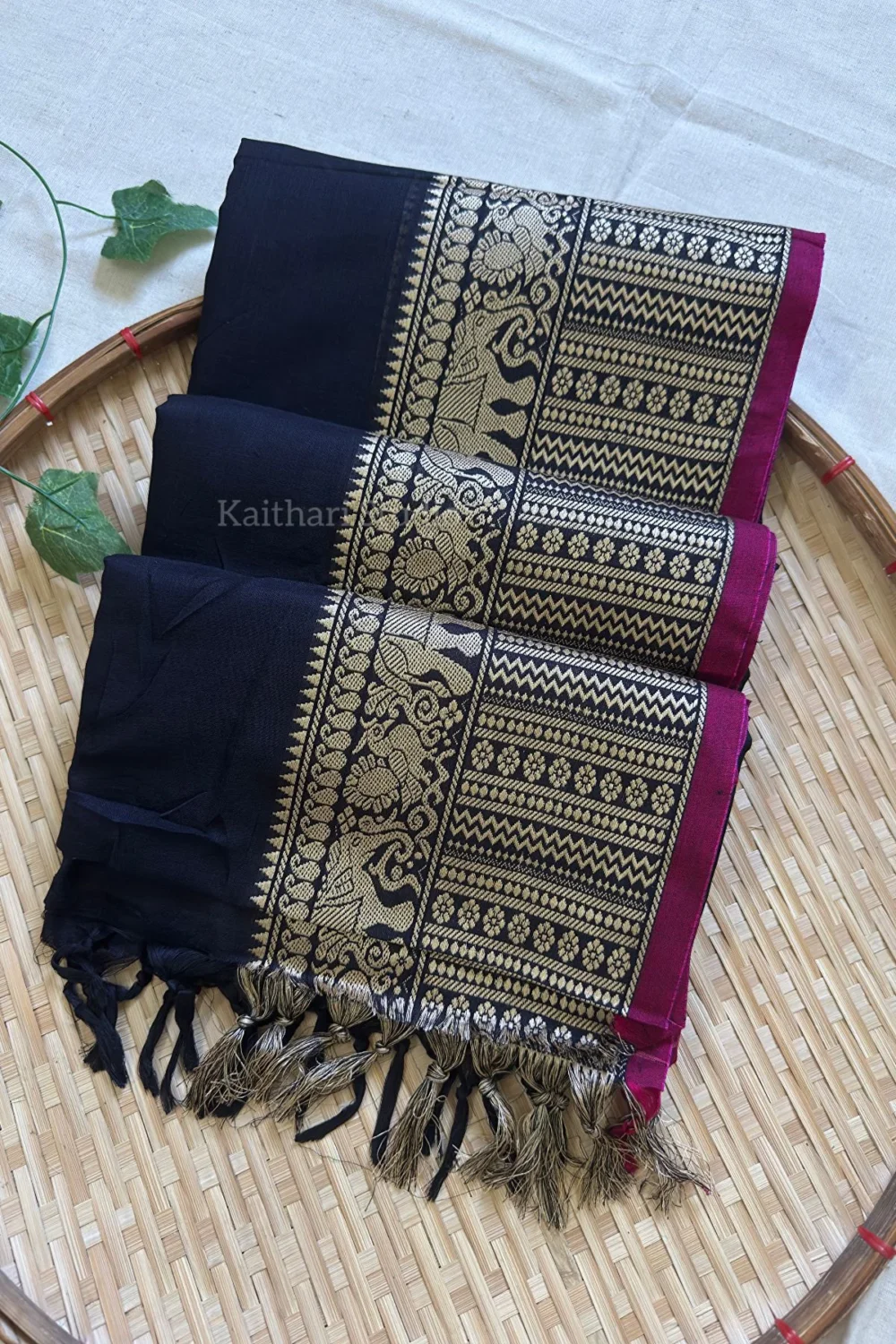 Narayanpet Big border – Black - <span>KS079</span>