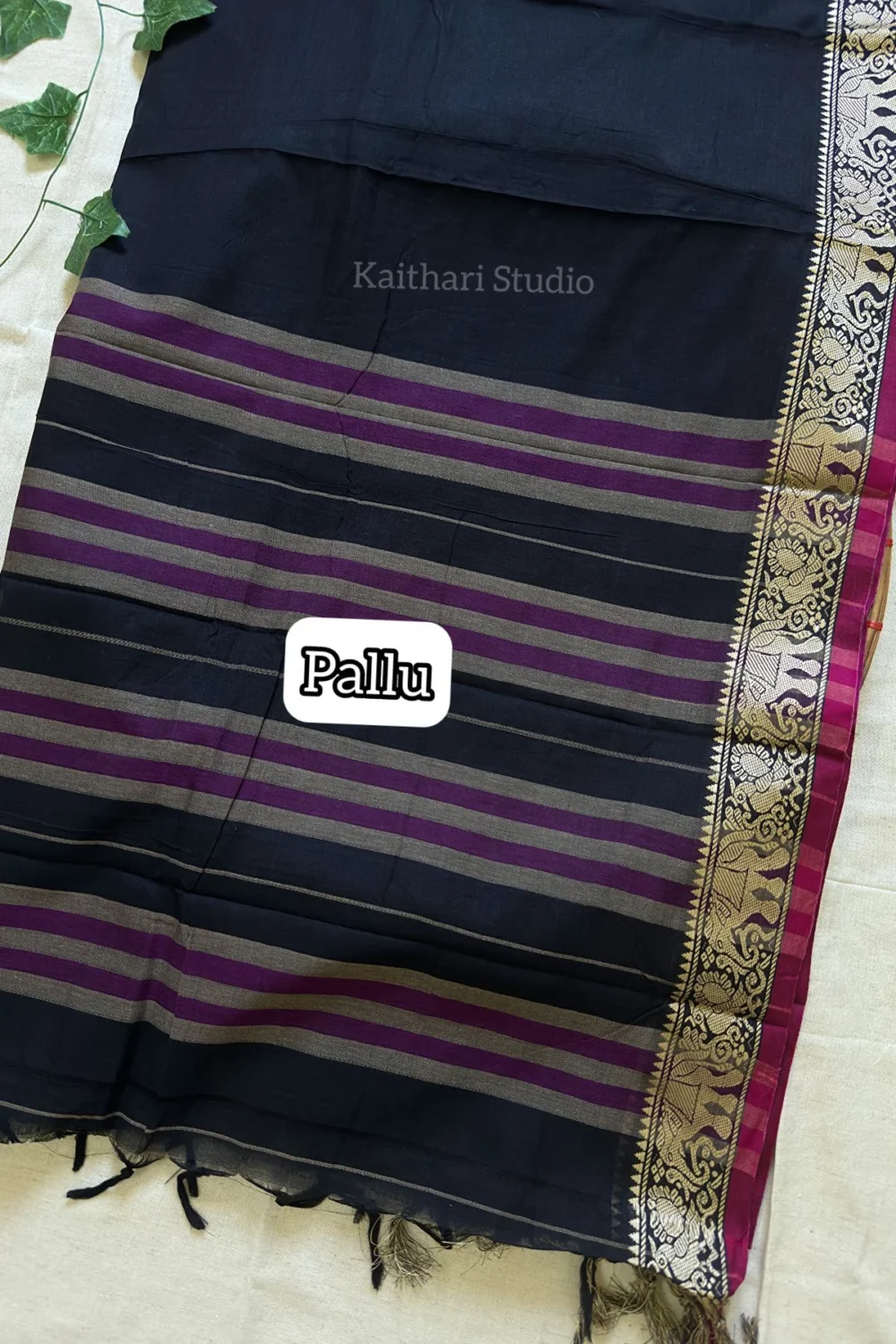 Narayanpet Big border – Black - <span>KS079</span> - Image 2