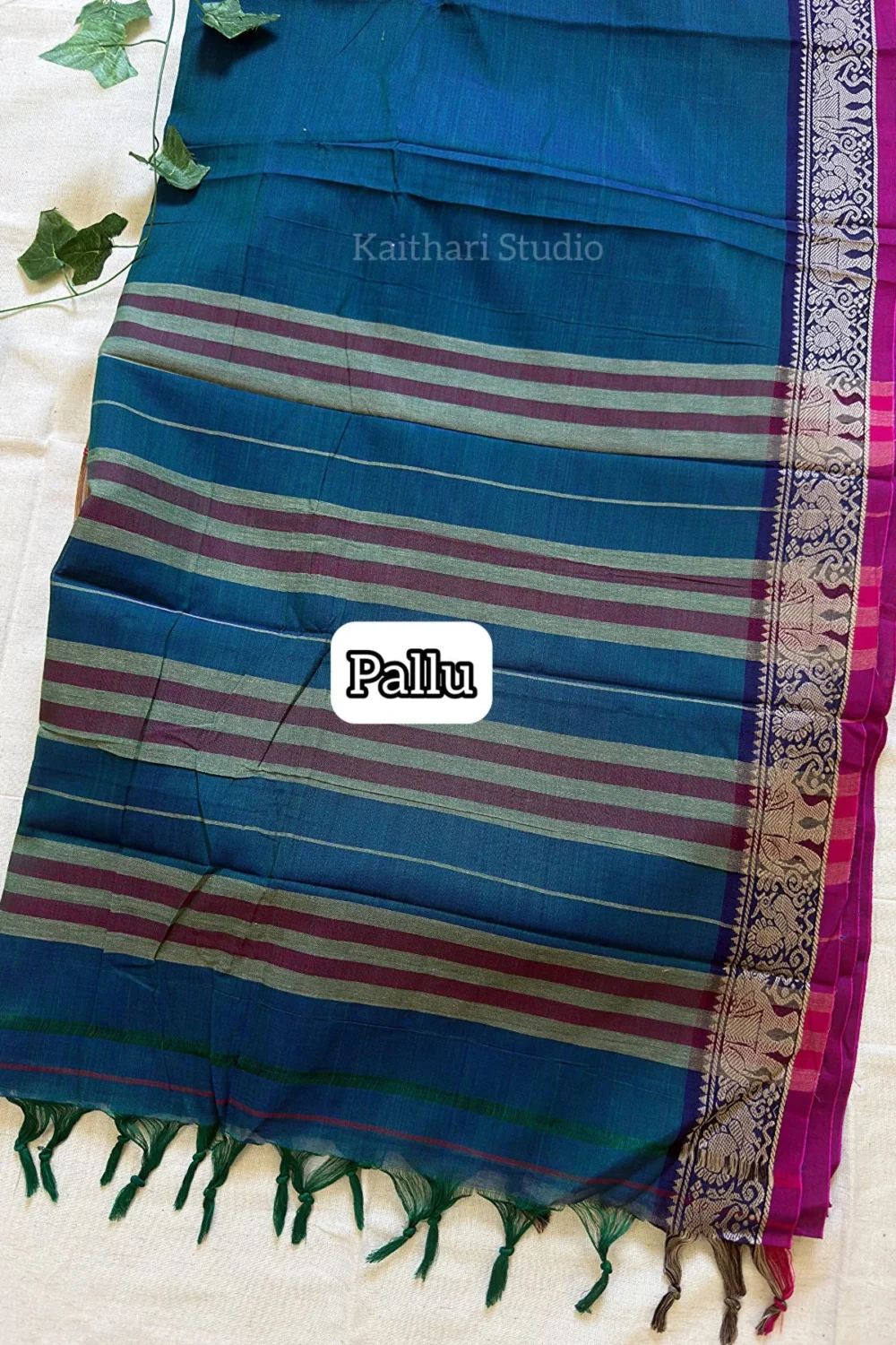 Narayanpet Big border – Peacock Green - <span>KS076</span> - Image 2