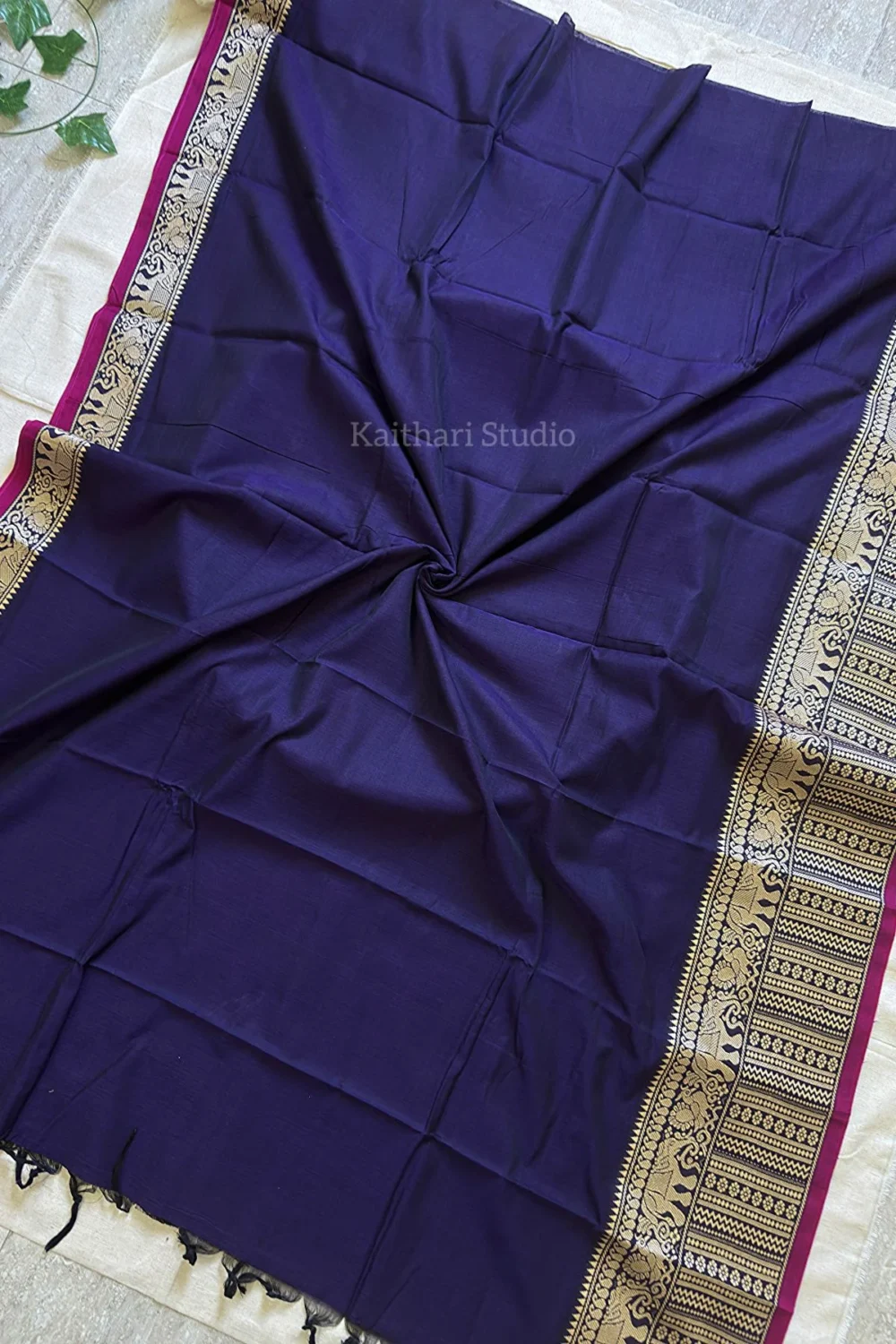 Narayanpet Big border – Purple - <span>KS078</span> - Image 4