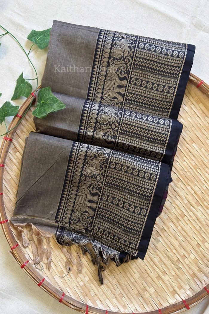 Narayanpet Big border – Elephant Grey - <span>KS077</span>