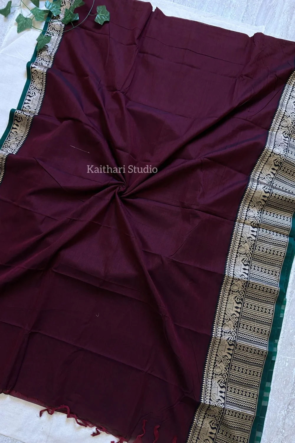 Narayanpet Big border – Maroon - KS080 - Image 4