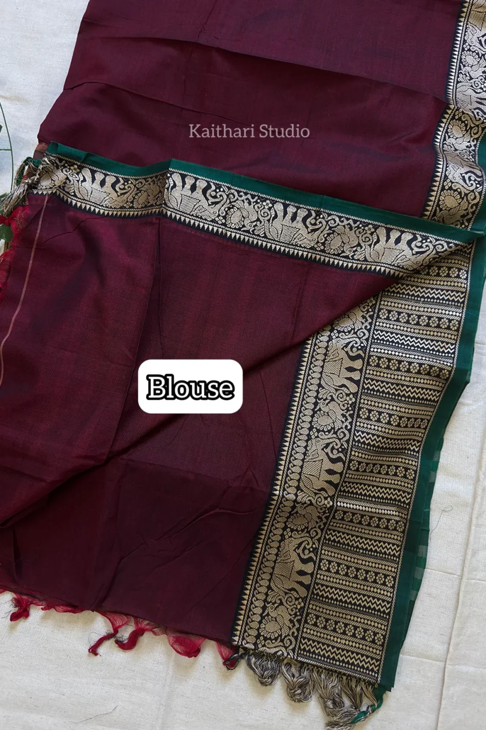 Narayanpet Big border – Maroon - KS080 - Image 3