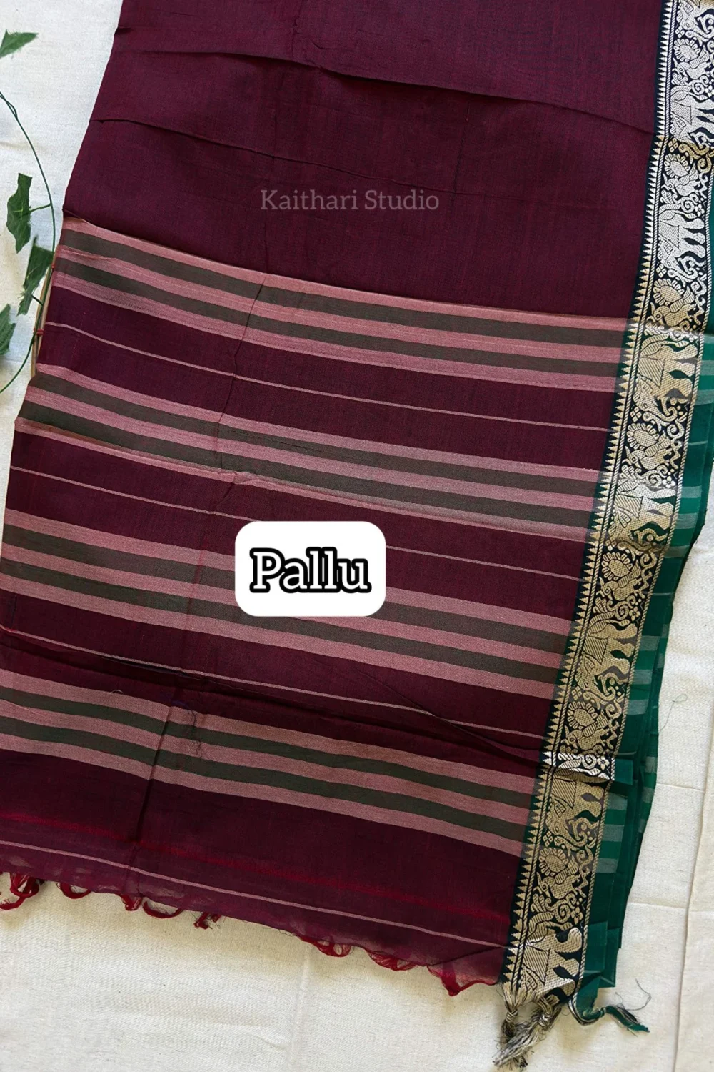 Narayanpet Big border – Maroon - KS080 - Image 2