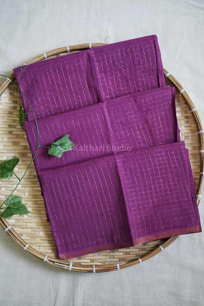 Sungudi Cotton Saree – Majenta – KS156