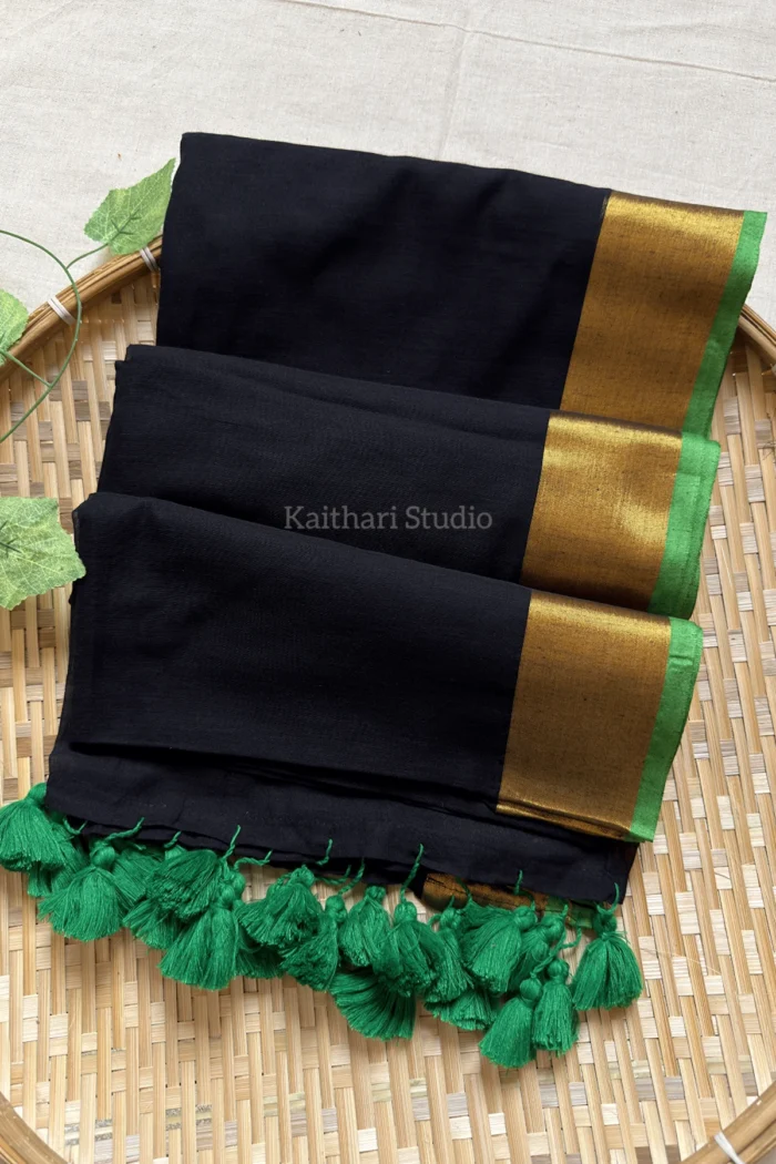 Black Mul cotton – Green String – KS176